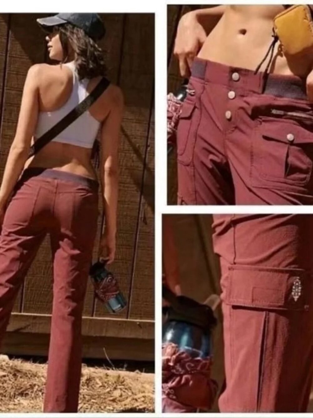 Free People | FP Movement Cascade Hiking Flare Technical Pants in Oxblood Boho